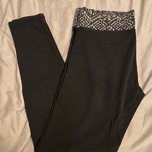 Yoga Legging - black and gray waistband